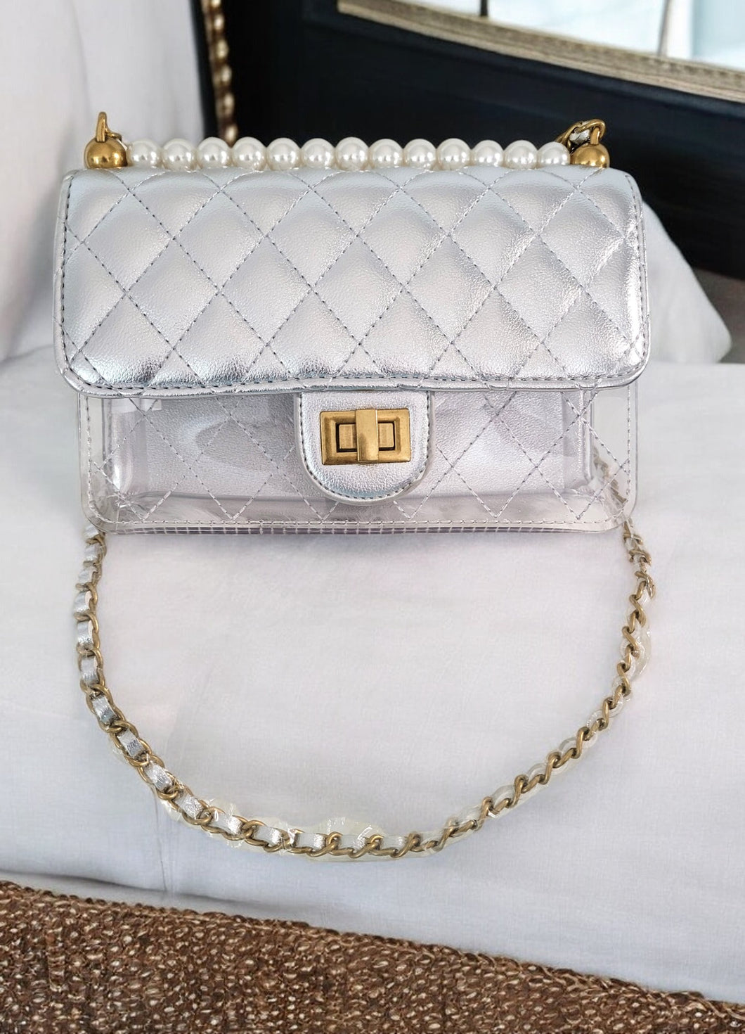 Silver/Clear Small Shoulder Bag or Crossbody