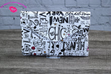 Load image into Gallery viewer, Black and White Graffiti Clutch
