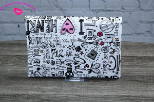 Black and White Graffiti Clutch